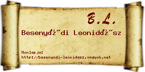 Besenyődi Leonidász névjegykártya